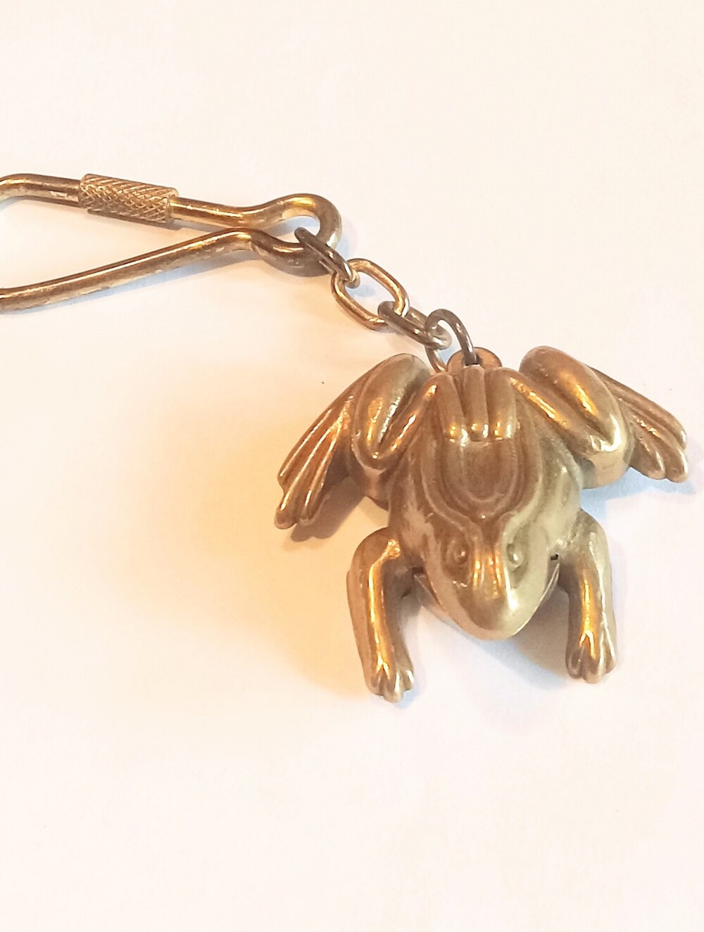 Vintage Brass Frog Clicker Keychain Pet/Dog Trainer